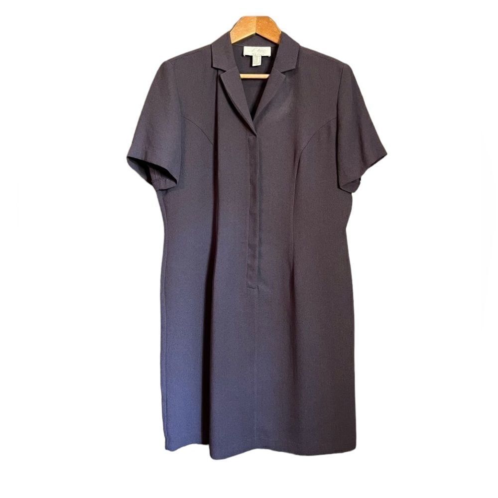 A-line petite by Algo short sleeve purple dress‎